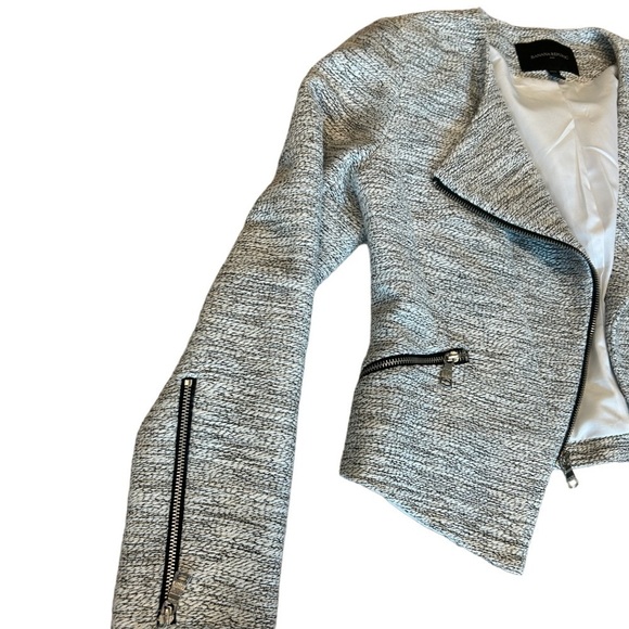 Banana Republic Factory Women's Moto Jacket Tweed Blazer White Black, 2P RN54023 - Picture 5 of 11